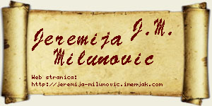 Jeremija Milunović vizit kartica